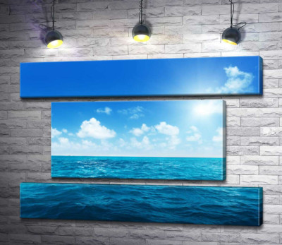 Модульная картина "Бирюза спокойных волн в море"