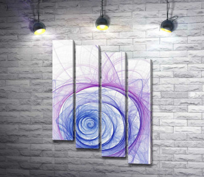 Модульная картина "Фиолетово-синие круги в тонком узоре"