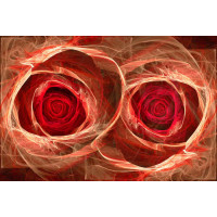 Две красные дымчатые розы