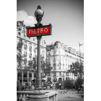 Изысканный красный значок парижского метро