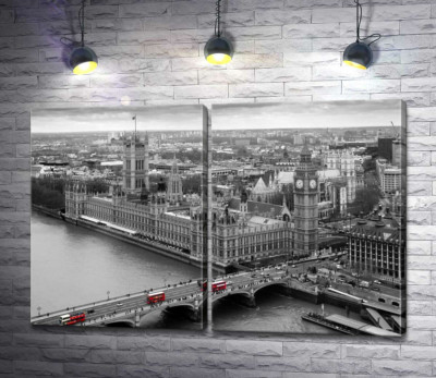Червоні плями автобусів на Вестмінстерському мосту (Westminster Bridge)