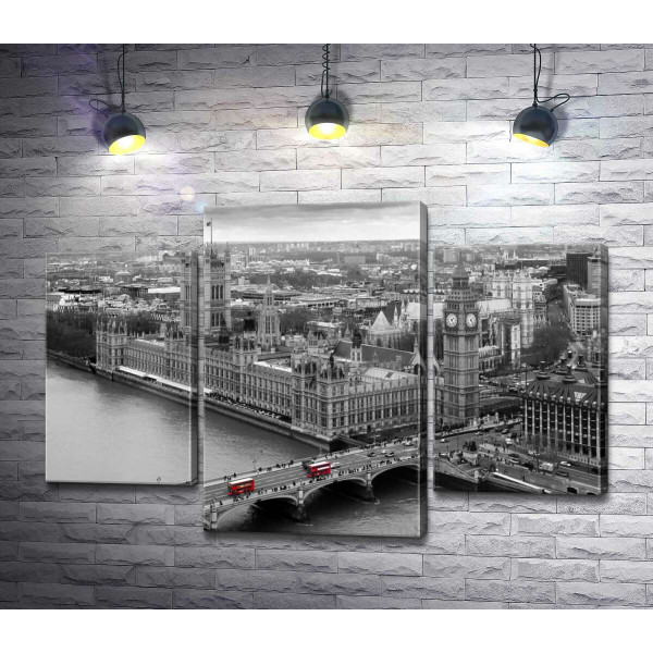 Червоні плями автобусів на Вестмінстерському мосту (Westminster Bridge)