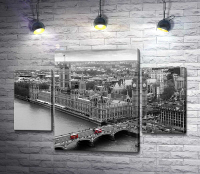 Червоні плями автобусів на Вестмінстерському мосту (Westminster Bridge)