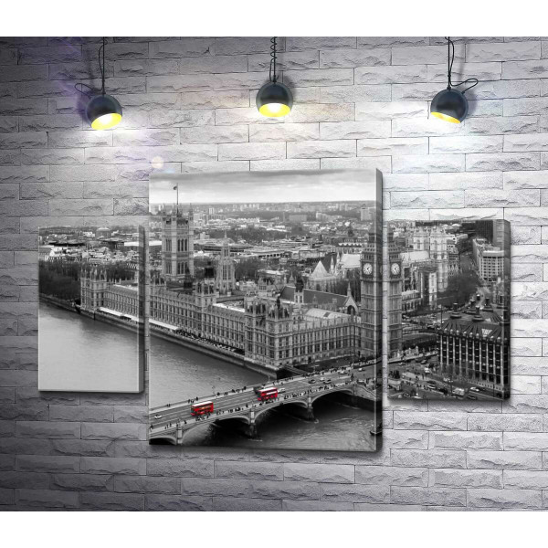 Червоні плями автобусів на Вестмінстерському мосту (Westminster Bridge)
