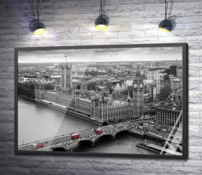Постер "Червоні плями автобусів на Вестмінстерському мосту (Westminster Bridge)"