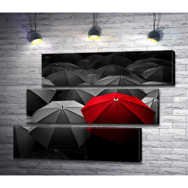 Червона парасолька: яскрава крапля в сірій буденності