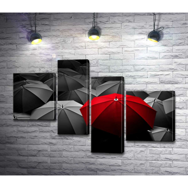 Червона парасолька: яскрава крапля в сірій буденності