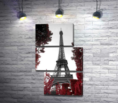 Модульна картина "Полум'я осіннього листя навколо  Ейфелевої вежі (Eiffel tower)"