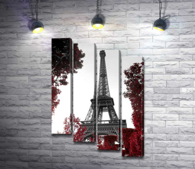 Полум'я осіннього листя навколо  Ейфелевої вежі (Eiffel tower)