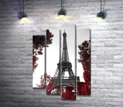 Полум'я осіннього листя навколо  Ейфелевої вежі (Eiffel tower)