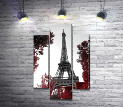 Модульна картина "Полум'я осіннього листя навколо  Ейфелевої вежі (Eiffel tower)"