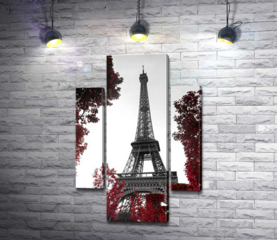 Модульна картина "Полум'я осіннього листя навколо  Ейфелевої вежі (Eiffel tower)"