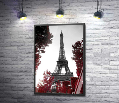 Постер "Пламя осенних листьев вокруг Эйфелевой башни (Eiffel tower)"