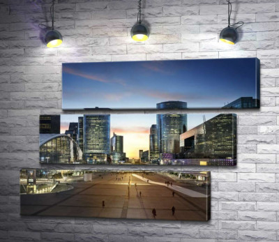 Модульна картина "Вечір на площі Дефанс (La Defense)"
