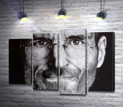 Модульная картина "Лицо предпринимателя Стива Джобса (Steve Jobs)"