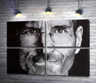 Модульная картина "Лицо предпринимателя Стива Джобса (Steve Jobs)"