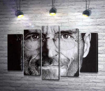 Модульная картина "Лицо предпринимателя Стива Джобса (Steve Jobs)"