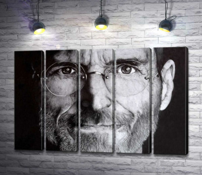 Модульная картина "Лицо предпринимателя Стива Джобса (Steve Jobs)"