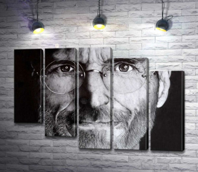 Модульная картина "Лицо предпринимателя Стива Джобса (Steve Jobs)"