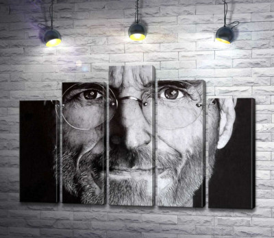 Модульная картина "Лицо предпринимателя Стива Джобса (Steve Jobs)"