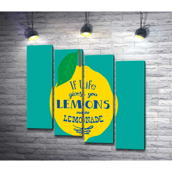 Мотивація на яскравому зображенні лимона "if life gives you lemons make lemonade"