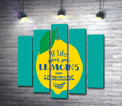 Мотивація на яскравому зображенні лимона "if life gives you lemons make lemonade"