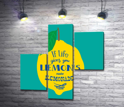 Мотивація на яскравому зображенні лимона "if life gives you lemons make lemonade"