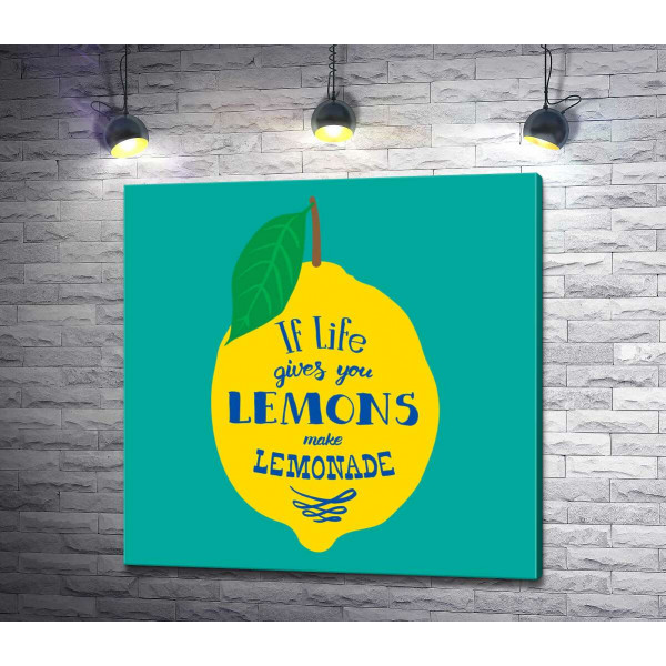 Мотивація на яскравому зображенні лимона "if life gives you lemons make lemonade"