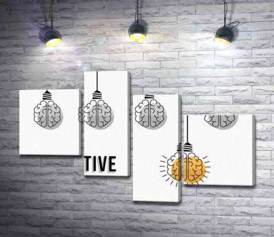 Гірлянда із лампочок над фразою "creative thinking"