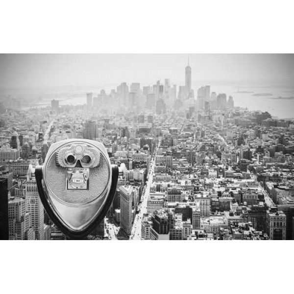 Вид на туманний Нью-Йорк з оглядового майданчика Емпайр-Стейт-Білдінг (Empire State Building)