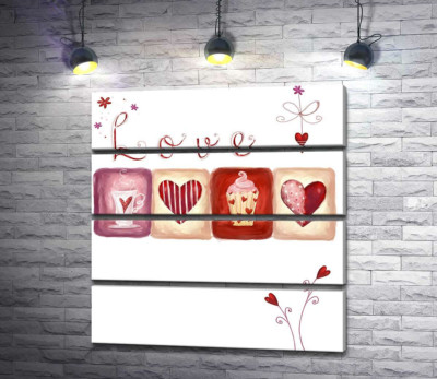 Романтичні ілюстрації під написом "love"