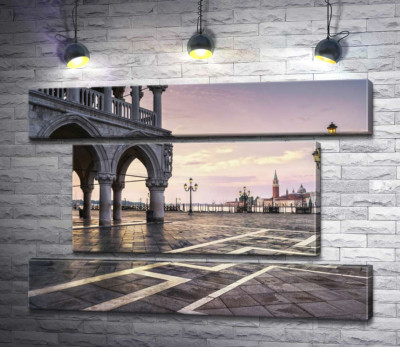 Модульная картина "Площадь святого Марка (Piazza San Marco) на рассвете"