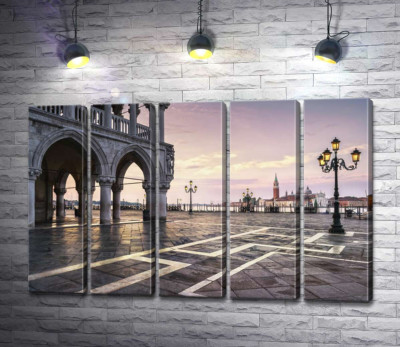Модульна картина "Площа святого Марка (Piazza San Marco) на світанку "