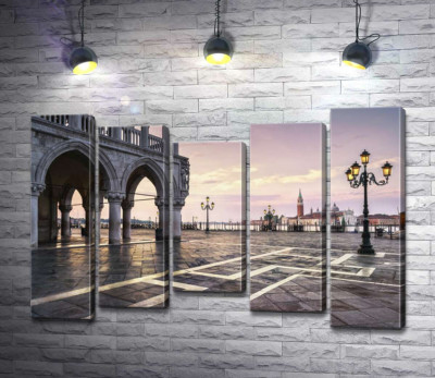 Модульная картина "Площадь святого Марка (Piazza San Marco) на рассвете"