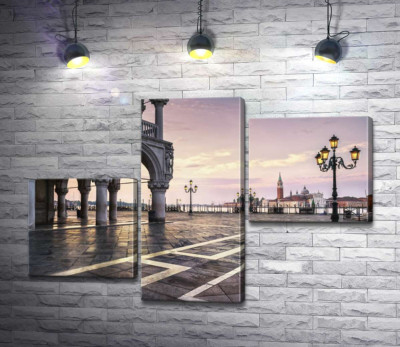 Модульна картина "Площа святого Марка (Piazza San Marco) на світанку "