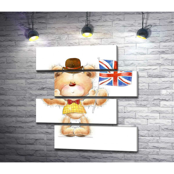 Мишка-патриот с британским флагом