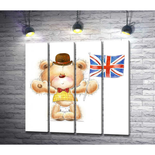 Ведмедик-патріот із британським прапором