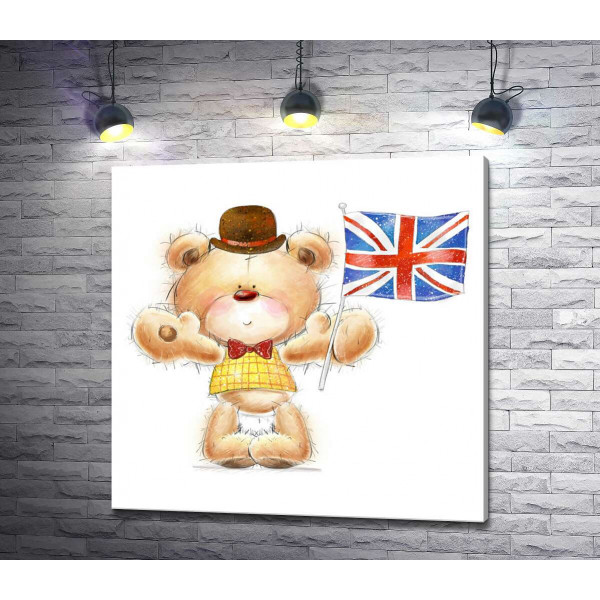 Мишка-патриот с британским флагом