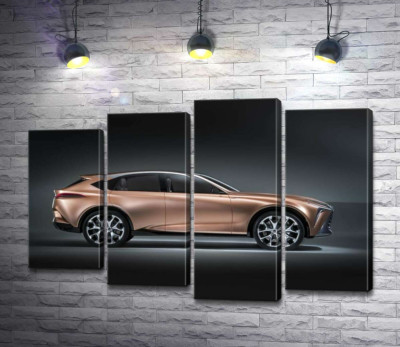 Модульная картина "Золотой корпус автомобиля Lexus LF-1"