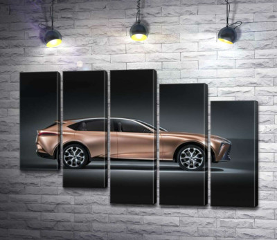 Модульна картина "Золотий корпус автомобіля Lexus LF-1"