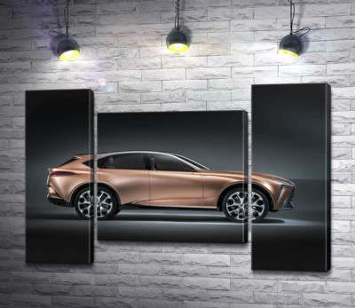 Модульная картина "Золотой корпус автомобиля Lexus LF-1"