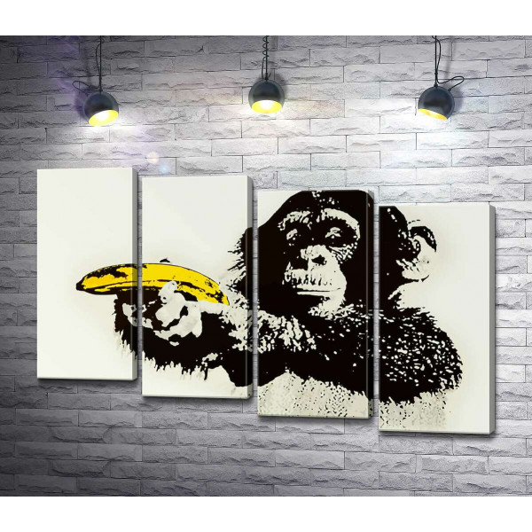 Мавпа з бананом -  Бенксі (Banksy)