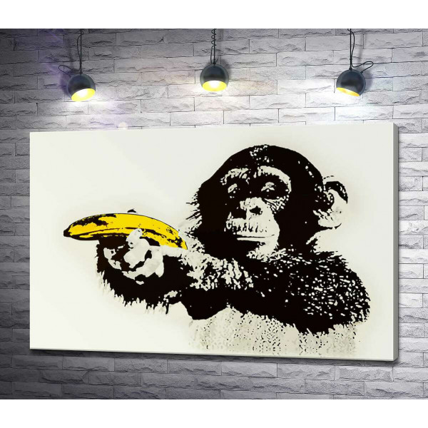 Мавпа з бананом -  Бенксі (Banksy)