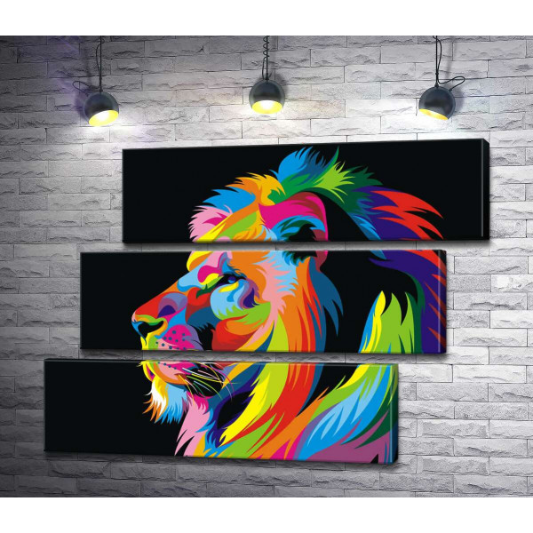 Цветной профиль величественного льва