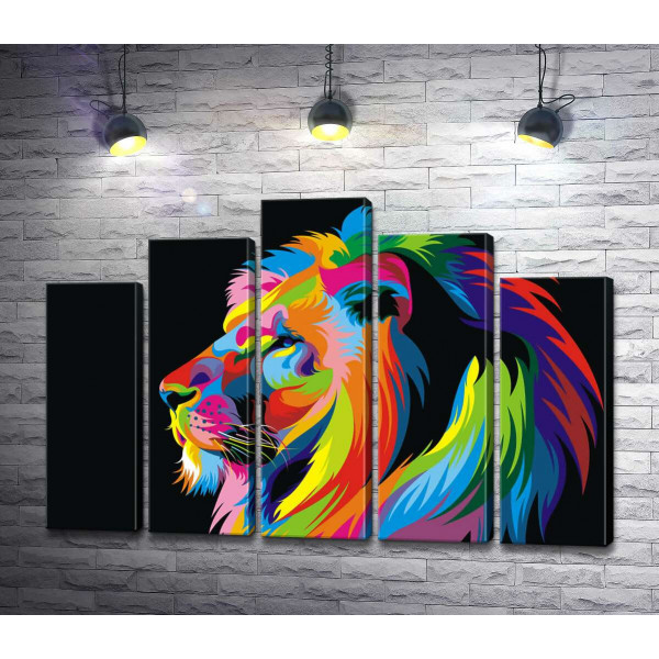 Цветной профиль величественного льва