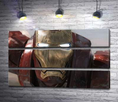 Модульна картина "Брутальне обличчя Залізної людини (Iron man)"