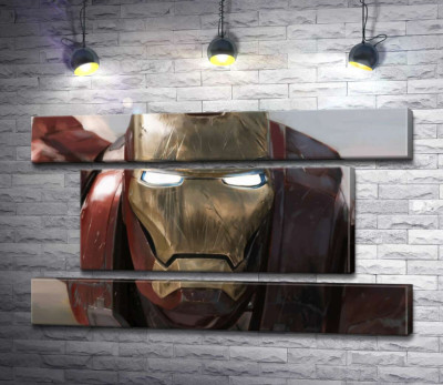 Модульная картина "Брутальное лицо Железного человека (Iron man)"