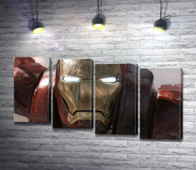 Модульная картина "Брутальное лицо Железного человека (Iron man)"