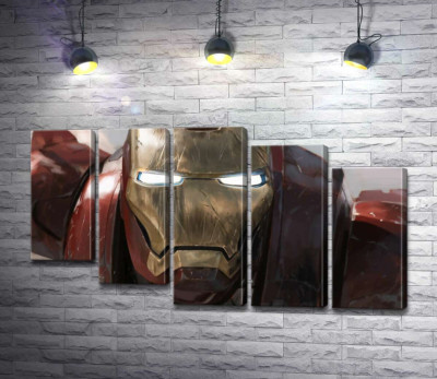 Модульна картина "Брутальне обличчя Залізної людини (Iron man)"
