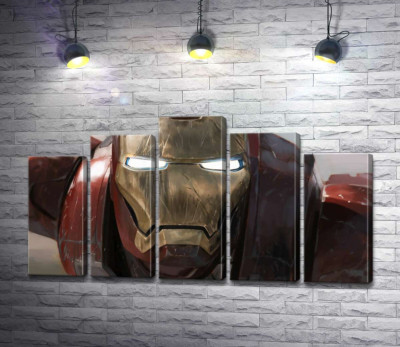 Модульная картина "Брутальное лицо Железного человека (Iron man)"